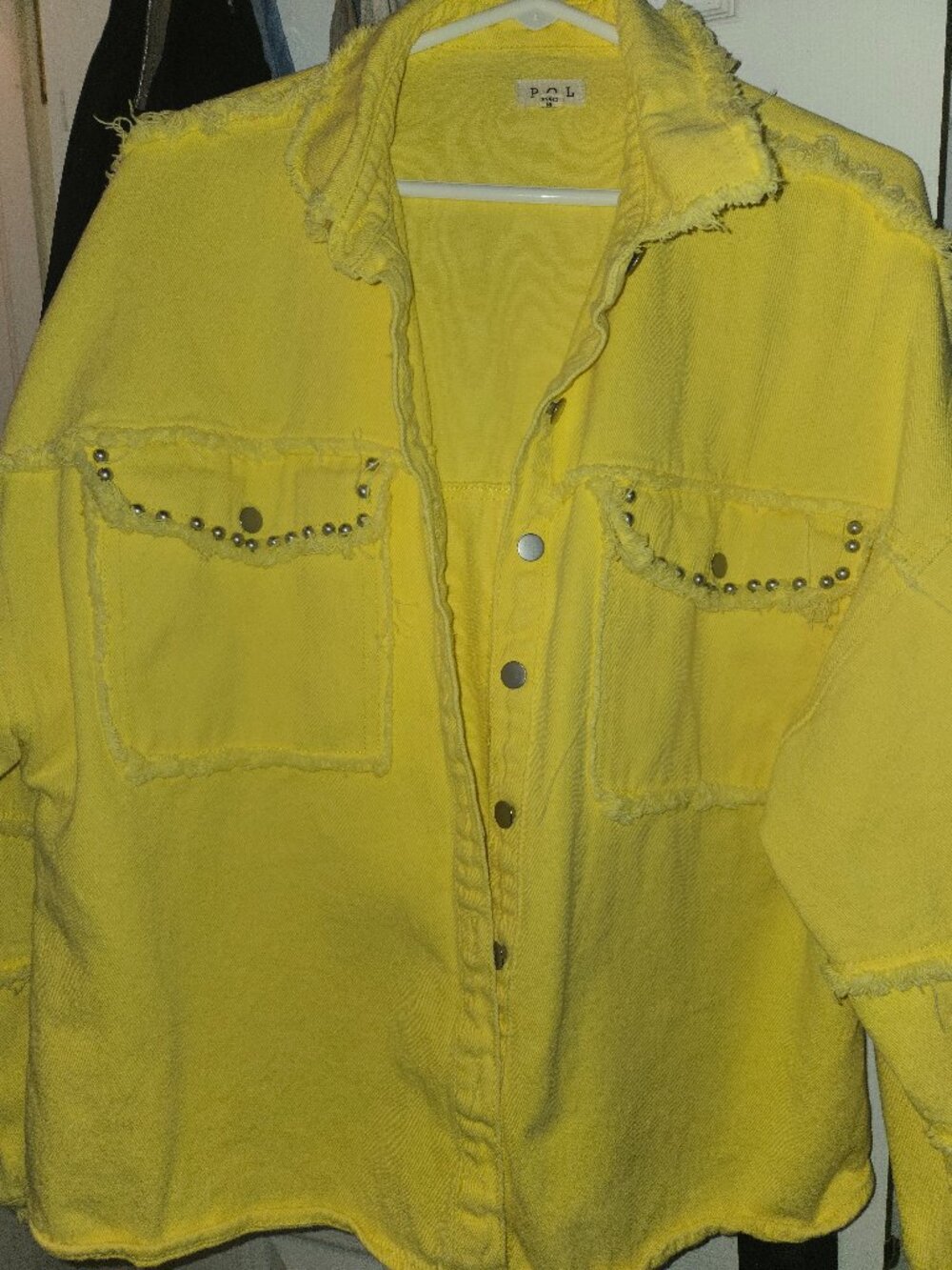 POL bright yellow denim jacket